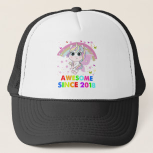 4 Years Old Unicorn Cutie 4th Birthday Unicorn Gif Trucker Hat