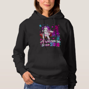 4 Years Old Unicorn Flossing 4th Birthday Girl Uni Hoodie