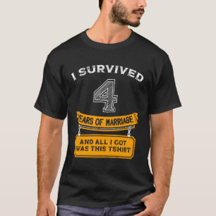 4 Years Wedding Anniversary Husband 1 Years T-Shirt