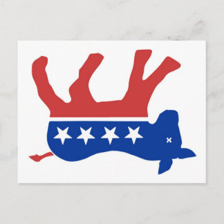 4D - the Democratic Dead Donkey Designs by RIGHTIQ Postcard