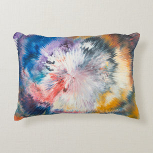 4K oil painting. Colourful creative abstraction. a Decorative Cushion