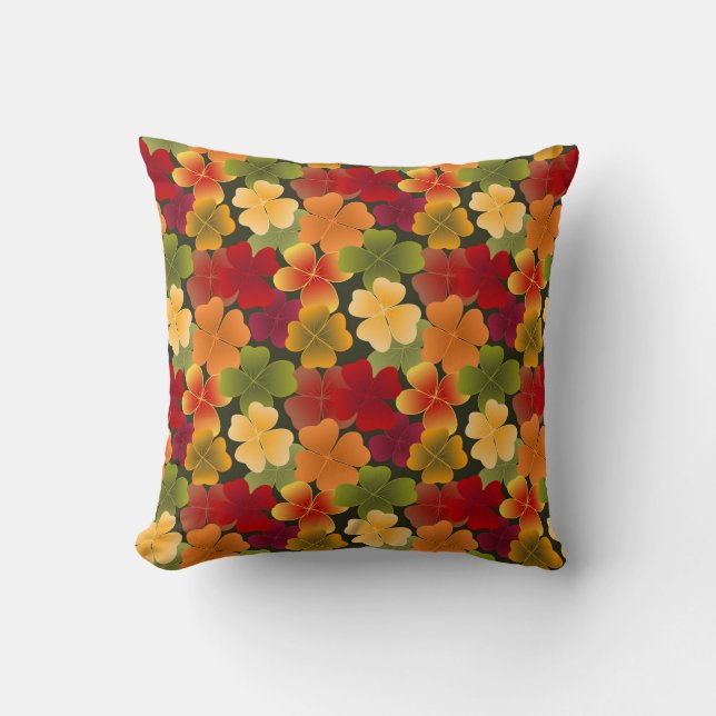 4leaf in autumn colours cushion (Front)