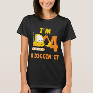 4nd Birthday I'm 4 And Digging It Party T-Shirt