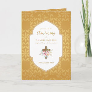 4page CHRISTENING Invite and Program Gold Ornate