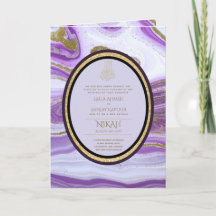 4Pg NIKAH WALIMA Purple Gold Marble Agate Glitter