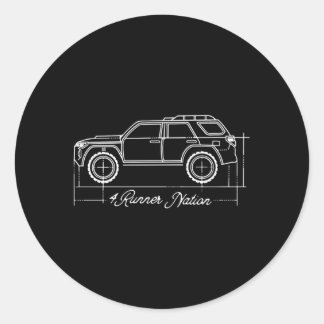4Runner Nation 5Th Gen 4R Blueprint Classic Round Sticker