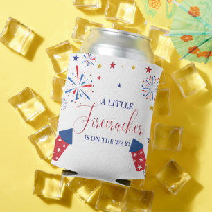 4t of July Independence firecracker Baby Shower Can Cooler