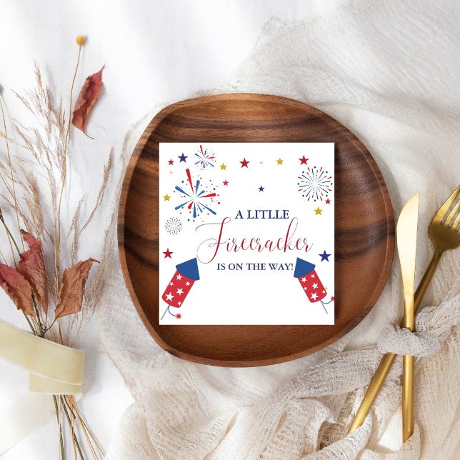 4t of July Independence firecracker Baby Shower  Napkin (Creator Uploaded)