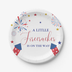 4t of July Independence firecracker Baby Shower Paper Plate