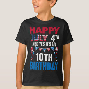 4th And Yes It's My 10th Birthday American Patriot T-Shirt