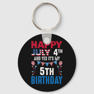 4th And Yes It's My 5th Birthday American Patrioti Key Ring