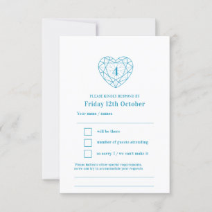 4th anniversary blue topaz reply RSVP Card