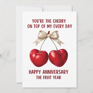 4th Anniversary Card, Fruit Anniversary Card, Holiday Card
