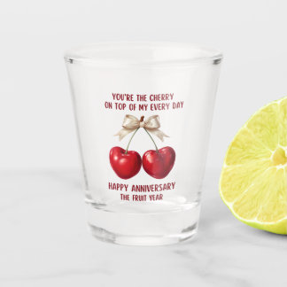 4th Anniversary Card, Fruit Anniversary Ornament Shot Glass