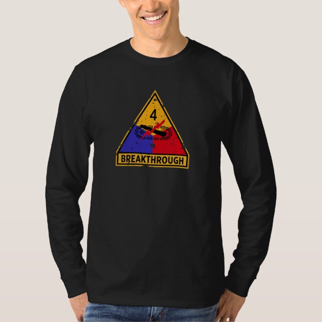 4th Armoured Division "Breakthrough" Grunge Long T-Shirt (Front)