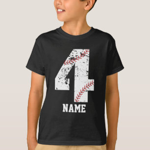 4th baseball birthday t shirt-baseball party shirt