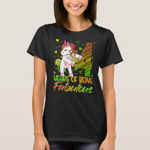 4th Birthday  4 Year Old Girl Flossing Unicorn Par T-Shirt