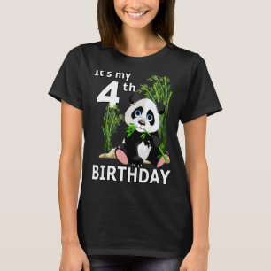 4th Birthday  4 Years Old Party Animal Panda  6 T-Shirt