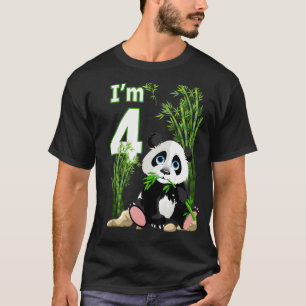 4th Birthday  4 Years Old Party Animal Panda  8 T-Shirt