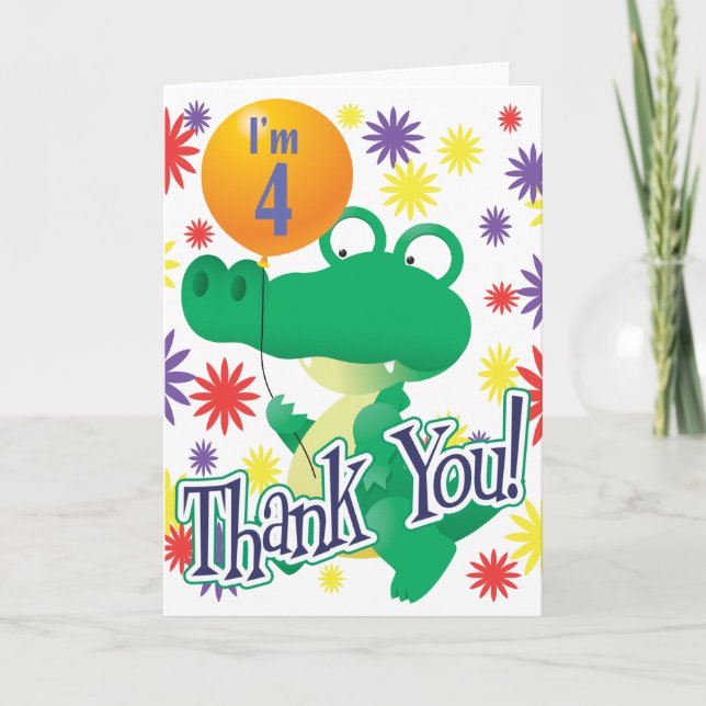 4th Birthday Alligator Card (Front)