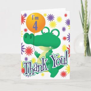 4th Birthday Alligator Card