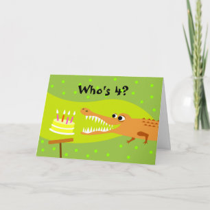 4th Birthday Alligator Card