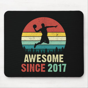 4th Birthday Basketball Lovers Awesome Since 2017 Mouse Pad