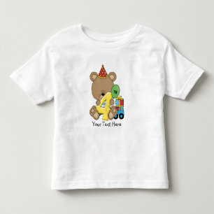 4th Birthday Bear Boy (customisable) Toddler T-Shirt