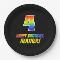 4th Birthday: Bold, Fun, Simple, Rainbow 4