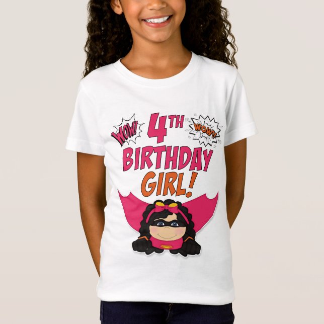 4th Birthday Boy Comic Book Superhero Theme T-Shirt (Front)
