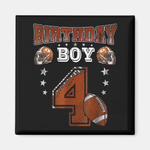 4th Birthday Boy Football Lover Theme 4 Years Old  Magnet