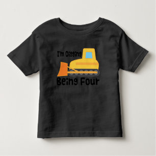 4th Birthday Bulldozer Construction Truck Toddler Toddler T-Shirt