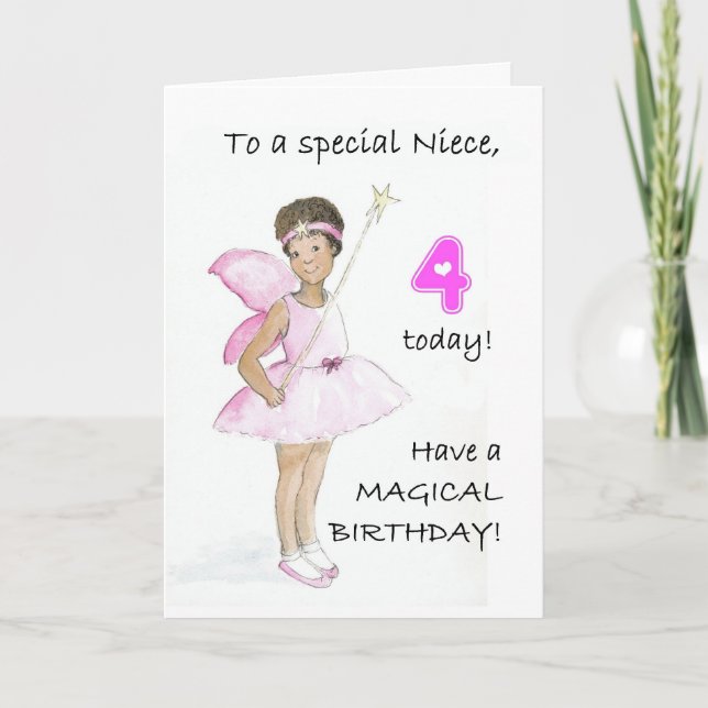 4th Birthday Card for a Niece (Front)