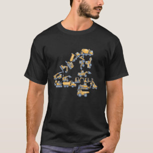4th Birthday Cars Vehicles Construction Truck Boy T-Shirt