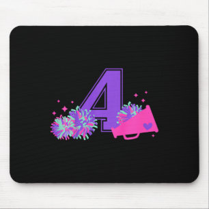 4th Birthday Cheerleading Girl Four Year Old Cheer Mouse Pad