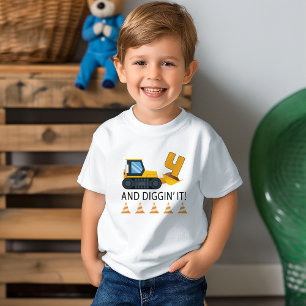 4th Birthday Construction T-Shirt – Yellow Dump 