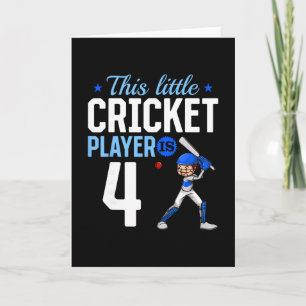 4th Birthday Cricket Player Card