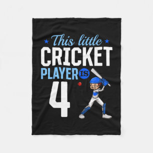 4th Birthday Cricket Player Fleece Blanket