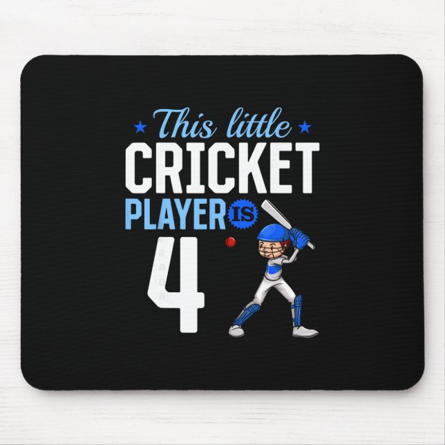 4th Birthday Cricket Player  Mouse Pad (Front)