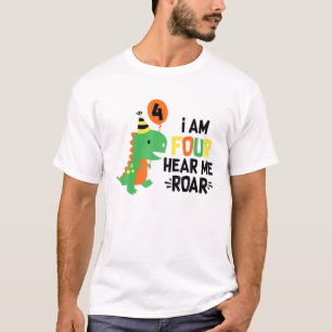 4Th Birthday Dinosaur Boys Rex Matching Family Par T-Shirt