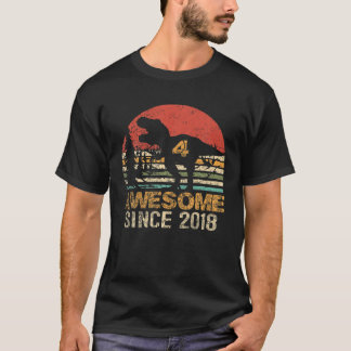 4Th Birthday Dinosaur T Rex 4 Year Old Awesome Sin T-Shirt