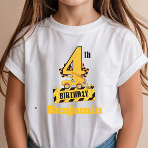 4th Birthday Dump Druck construction theme Party T-Shirt
