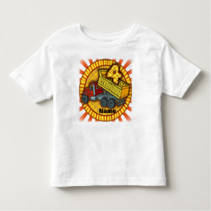 4th Birthday Dump Truck Toddler T-Shirt
