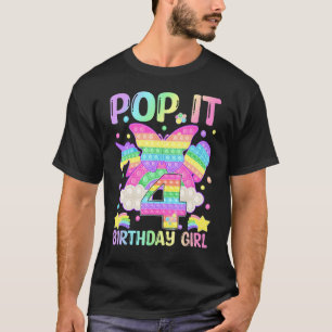 4th Birthday Fidget Toy Pop It Birthday Girl 4 Yea T-Shirt