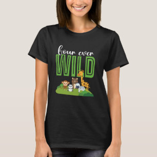 4th birthday Four Ever Wild 4 year old Awesome Out T-Shirt