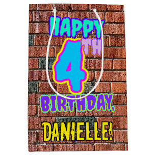 4th Birthday: Fun, Urban Graffiti Inspired Look Medium Gift Bag