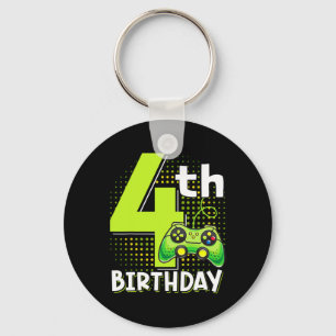 4th Birthday Gamer 4 Years Old Funny Video Game Bo Key Ring