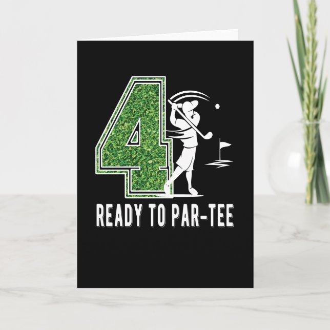 4th Birthday Gift Golf Player 4 Year Old Boy Card (Front)