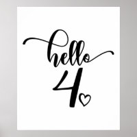 4th Birthday Girls Hello Four Cute 4 Years Old Kid