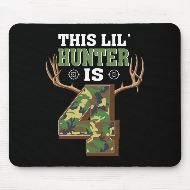 4th Birthday Hunting Deer 4 Year Old Hunter 1  Mouse Pad (Front)